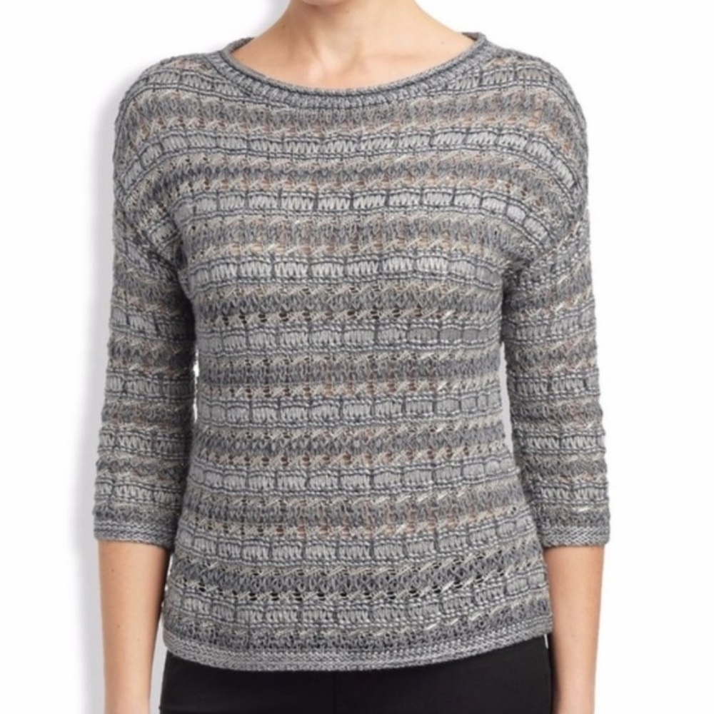 Lucky Brand Gray & Silver Marissa Quarter Sleeve Sweater